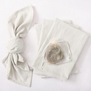 BY110705 fait à la main Style moderne 42*42cm serviette carrée doux coton lin couverture de Table occidentale pour les événements de mariage fêtes 100% lin - Product Image 4
