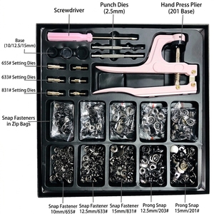 Outil d'installation de boutons en métal Costume de boutons-pression en cuivre pur <span class=keywords><strong>Snap</strong></span> Fastener Hidden Hook100Box Kit Cross-border - Product Image 2