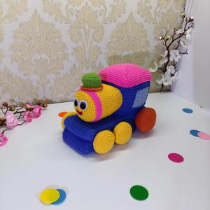 ตุ๊กตารถไฟถักโครเชต์รถไฟของเล่นสำหรับเด็ก - Product Image 1