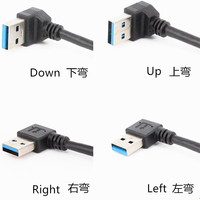 Câble de charge rapide personnalisé USB 2.0 3.0 mâle droit 90 degrés gauche droite angle haut et bas
