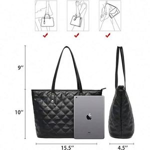 Bolso de Mano Acolchado Personalizado con Logotipo para Mujer, Bolso de Compras, Bolso de Hombro, Bolso de Viaje, Fábrica BSCI - Product Image 2