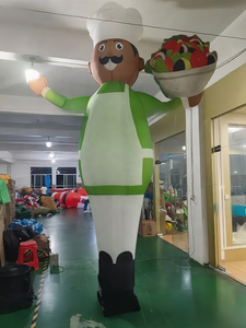 Quảng cáo giá rẻ <span class=keywords><strong>Inflatable</strong></span> không khí vũ công giá cả cạnh tranh cho events20 ft cao bánh pizza không khí Ống <span class=keywords><strong>Inflatable</strong></span> sóng đầu bếp vũ công - Product Image 4