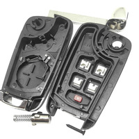 Casing Remote 5 Tombol, Penutup Fob, Cangkang Kunci Lipat, Pengganti Kosong