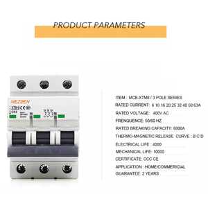 Disjoncteur <span class=keywords><strong>Miniature</strong></span> à 3 pôles 1-63A CE CCC, couleur approuvée, OEM personnalisé, basse tension <span class=keywords><strong>Tp</strong></span> 63A MCB - Product Image 3