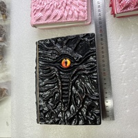 Meistverkauftes Kristallharz 3D Notizbuch mit Eingelegten Kristallen Augen-Macaron-Drachen-Buch Teufelsauge Notizbuch als Geschenk