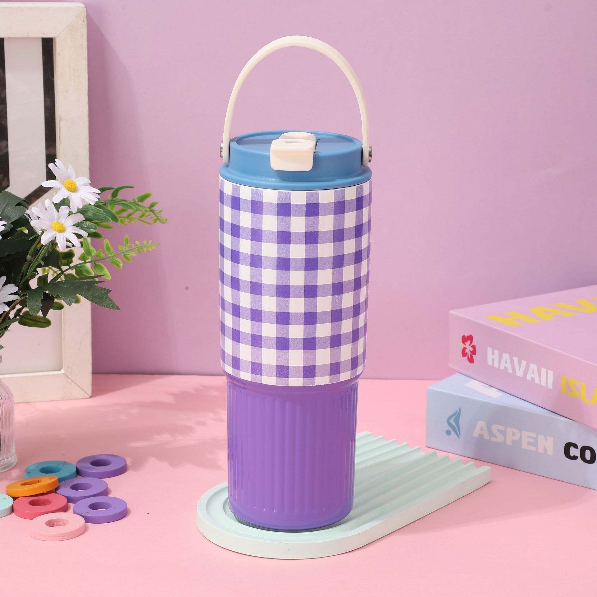 Purple and white grid