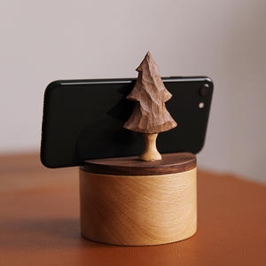 Support de téléphone créatif en forme d'arbre paresseux en bois massif support de téléphone universel multifonctionnel stockage de chargeur de casque gravé - Product Image 1