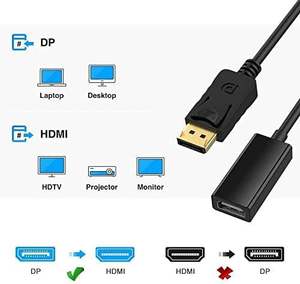 Adaptateur SYONG portable DisplayPort vers HDMI 4K plaqué or, convertisseur d'écran unidirectionnel DisplayPort <span class=keywords><strong>PC</strong></span> vers HDMI, mâle vers femelle - Product Image 3