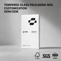 Boîte en carton personnalisée avec logo pour protection d'écran, pliable, pour expédition à plat, emballage de film mobile repliable