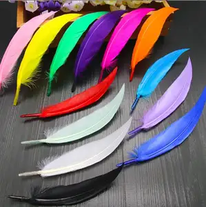 Dyed Goose Curved feather Quill 4/5inch white black golden multicolor washed raw natural goose feather for diy craft kit