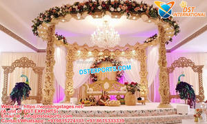 Hermosa boda hindú Mandap de madera NZ Impresionante boda tallada en madera Mandap Boda tradicional Artesanía de madera Mandap EE. UU. - Product Image 2