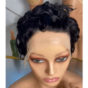 Perruques en dentelle 13x4 sans colle, coupe courte pixie, cheveux humains 100% de bonne qualité, pour femmes, perruque en dentelle pas chère, cheveux vierges brésiliens, fournisseur de cheveux humains - Product Image 3