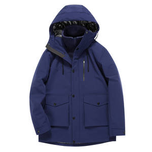 Outdoor Detachable 3 In 1 Two Piece Waterproof Breathable Mid Length <b>Windbreaker</b> Men's Hooded Jacket For Hiking And Travel - Product Image 1