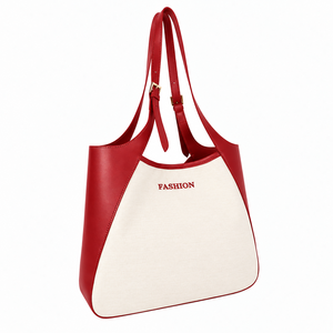Bolsa de Mano de Lona de Alta Calidad con Diseño de Rayas y Cierre Magnético, Diseño Único para Compras y Desplazamientos en Verano - Product Image 1