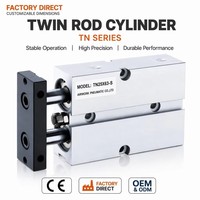 Cylindre pneumatique à double tige TN20x30, alésage 20 mm, course 30 mm, double arbre guidé, double action, pour unité de préhension et de placement
