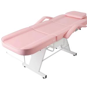 Chaise de massage de beauté réglable en PU noir et blanc de luxe, pliable, pour tatouage, barbier, lit de massage, thérapie faciale, cils, pas cher - Product Image 3