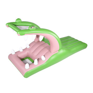Transat gonflable en forme de crocodile avec parasol, en PVC, pour la piscine - Product Image 1