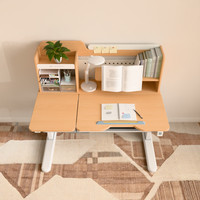 Bureau d'étude ergonomique pour enfants, construction en bois massif, hauteur réglable, design moderne, respectueux de l'environnement, pour chambre et bureau à domicile