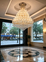 Lustre en cristal de luxe personnalisé avec télécommande, luminaire suspendu moderne pour grand hôtel et salon, hauteur réglable, LED