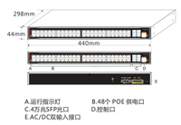 Commutateur PoE industriel géré L2 Plus 52 ports, 48 PoE, 4 emplacements SFP+, boîtier en acier IP40, capacité 598 Gbit/s