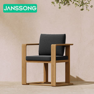 टेक लकड़ी आउटडोर फर्नीचर गार्डन डाइनिंग टेबल और कुर्सियां होटल गार्डन डाइनिंग टेबल विला - Product Image 5