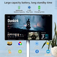 Layar Sentuh Interaktif LCD LED Android 21,5 Inci Full HD 1080p dengan Dudukan Baterai 5H/9H, TV Pintar Portabel Nirkabel