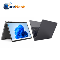 Ordinateur portable 2-en-1 CoreNest New 14 pouces, écran tactile rotatif à 360 degrés, Intel N100, 8 Go/16 Go de RAM, processeur quadricœur, type YOGA