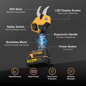 Sécateur électrique professionnel sans fil à batterie pour jardin, cisailles portatives SK5 pour branches épaisses d'arbres - Product Image 5