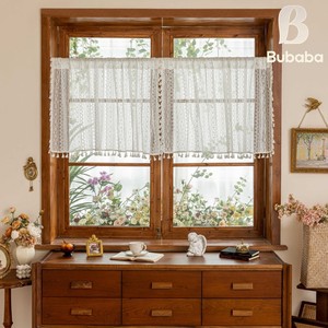 Rideaux courts en voile à franges ajourées de style américain Bubaba <span class=keywords><strong>pour</strong></span> cuisine et <span class=keywords><strong>chambre</strong></span> à coucher - Rideaux courts en voile - Product Image 6