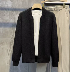 Cardigan Homme à Double Fermeture Éclair – Collection Printemps-Automne 2025 – Pull Tricoté Uni Simple et Polyvalent – Veste Tendance - Product Image 2