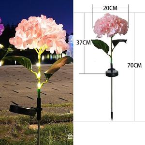 Luz de tierra de Hortensia Artificial grande de una sola cabeza Solar LED para decoración de patio Festival atmósfera césped - Product Image 3
