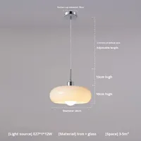 Lustre en verre blanc chaud LED à hauteur réglable de Style Bauhaus du milieu du siècle minimaliste nordique pour le salon