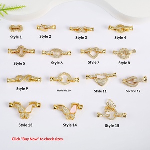 Broches de Joyería de Latón Chapado en Oro de 18K, Conectores con Forma de Corazón Infinito y Mariposa, Accesorios de Cierre para Pulseras y Colgantes DIY - Product Image 1