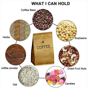 Sacs en papier kraft imprimés sur mesure à fond plat pour grains de café, emballage alimentaire en plastique avec valve, fermeture éclair et lien métallique – Fournisseur en Chine - Product Image 6