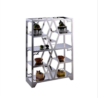 À vendre : Présentoirs à pâtisserie noirs pour buffet, supports à fruits et aliments à 4 niveaux de différentes couleurs pour décoration de table en verre, parfaits pour les mariages.