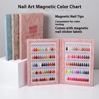 Tableau magnétique détachable d'échantillons de vernis à ongles Manucure Color Display Book Magnetic Nail Tip Color Comparison Card