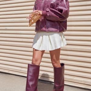 Veste en simili cuir personnalisée de haute qualité, tenue décontractée avec logo, pour femmes et hommes, une seule pièce - Product Image 2