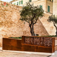 Cercas decorativas de jardín, divisor de metal para exteriores, corte láser, corten, pantalla oxidada de acero