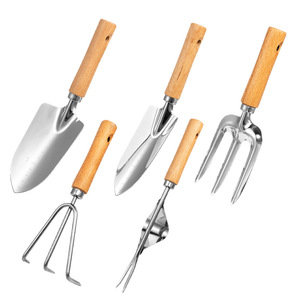 Juego de 9 Herramientas de Jardinería de Acero Inoxidable con Mangos de Madera, Bolsa Organizadora con Agarre en T, Kit de Jardinería para el Hogar y Paisajismo, Disponible en EE. UU. - Product Image 3