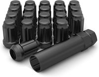 3807MBT-20AM M12x1.50 Écrou de roue noir mat à 6 cannelures avec clé, lot de 20 (pour jantes de rechange avec un diamètre de montage plus petit de 0,80 po)