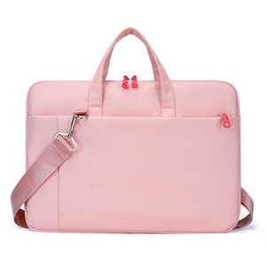 Polyester Thin Portable <b>Laptop</b> Bag Business-style Large Capacity Inner Sleeve Casual Solid Color Tote Bag with Handle. - Product Image 1