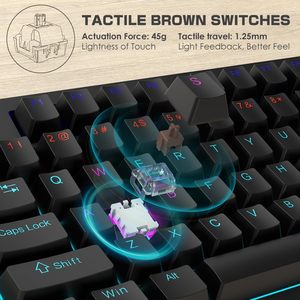 AULA F3032 Teclado Mecánico para Juegos, Portátil, de 87 Teclas, Tres Modos, USB, Compacto, para Oficina, con Retroiluminación LED - Product Image 3