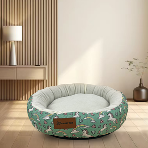 Gran oferta, camas de felpa baratas para dormir para mascotas, relleno de algodón PP para perros, patrón sólido con Material de fibra polar - Product Image 2