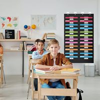 Organisateur de fichiers mural pliable à 24 pochettes avec porte-nom pour la gestion des documents en classe et au bureau