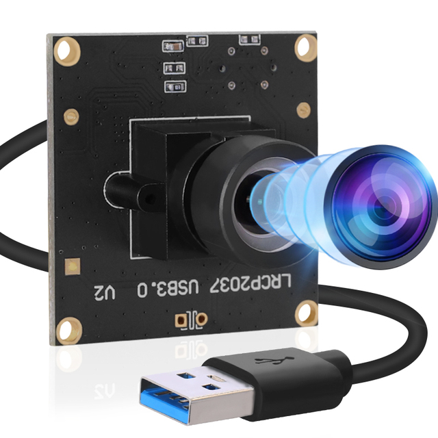 High-Speed 60fps 1080P imx307 Mini HD Camera Module 6mm 55Degree Distortionless Type-C USB3.0 Free Drive 2MP Camera module