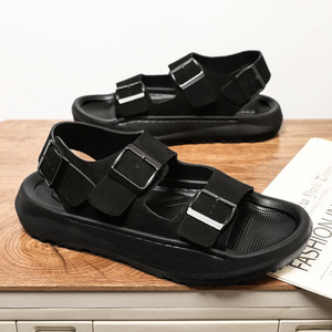 Sandales d'été pour hommes à bout ouvert, en stock, livraison rapide, légères, dessus en PU, semelle antidérapante confortable - Product Image 2