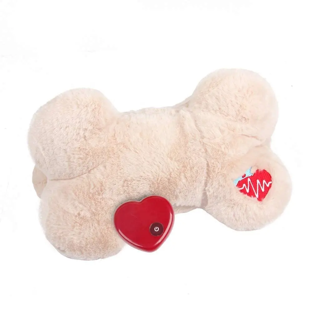 Comfort Pet Snuggle Heart Anxiety Plush Pillow For Pet Plush Puppy Aid Heart Beat Toys Anxiety Relief Toy Plush Bone