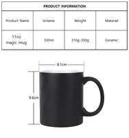 Tasse Magique en Céramique Personnalisable de 11 oz avec Couvercle et Ceinture Changeant de Couleur pour Café, Mug Vierge à Sublimation pour Impression par Transfert Thermique, Cadeau