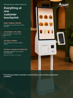 Kiosque en libre-service, écran tactile 21,5 pouces, terminal de point de vente tout-en-un avec imprimante thermique, scanner NFC pour restaurant OEM