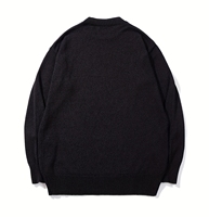 Suéter de punto informal de estilo callejero para hombre con texto de diseño de marca con logotipo impreso personalizado 100% algodón cuello redondo suéter de punto Suelto